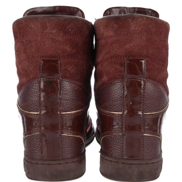 Louis Vuitton Rust Brown Leather Suede Bootie Sneaker w/Box Size IT 36 - Picture 4 of 8